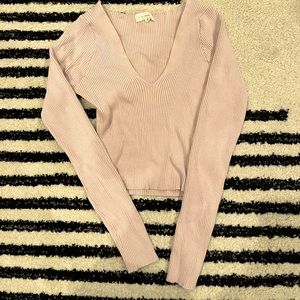 LA Hearts pink ribbed cropped sweater size S